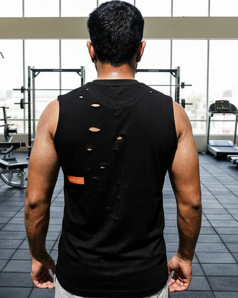 Bullet Tank - Torn Muscle Shirt for Men (Cotton)
