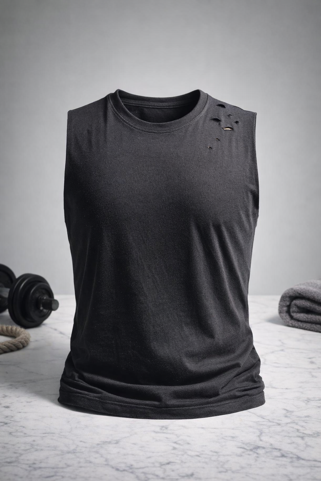 Bullet Tank - Torn Muscle Shirt for Men (Cotton)