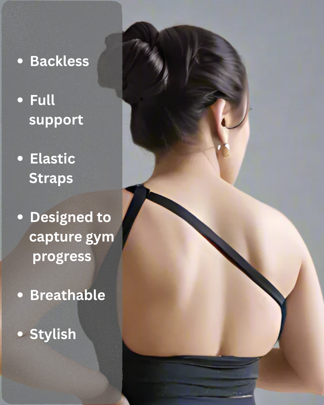 One Shoulder Sports Bra/Top (Padded)