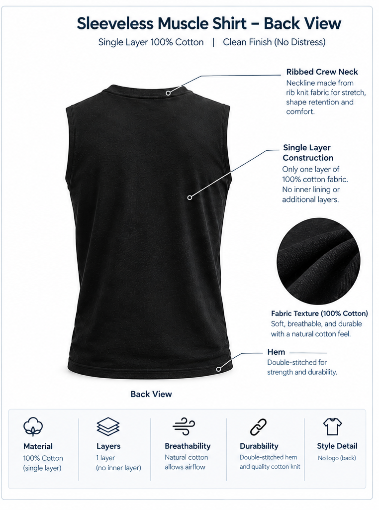 Blank Tank - Muscle Shirt for Men (Cotton)