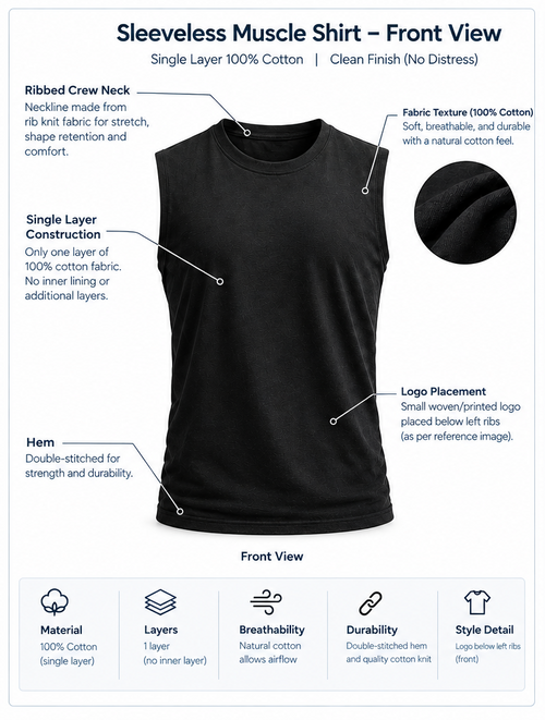 Blank Tank - Muscle Shirt for Men (Cotton)