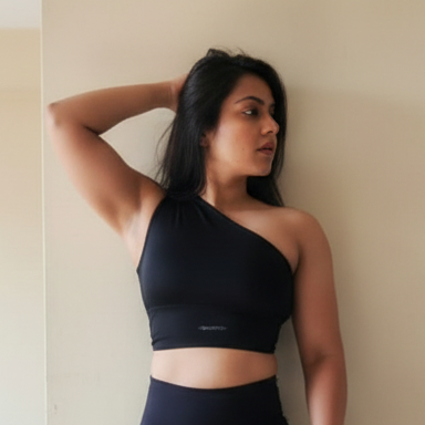 One Shoulder Sports Bra/Top (Padded)