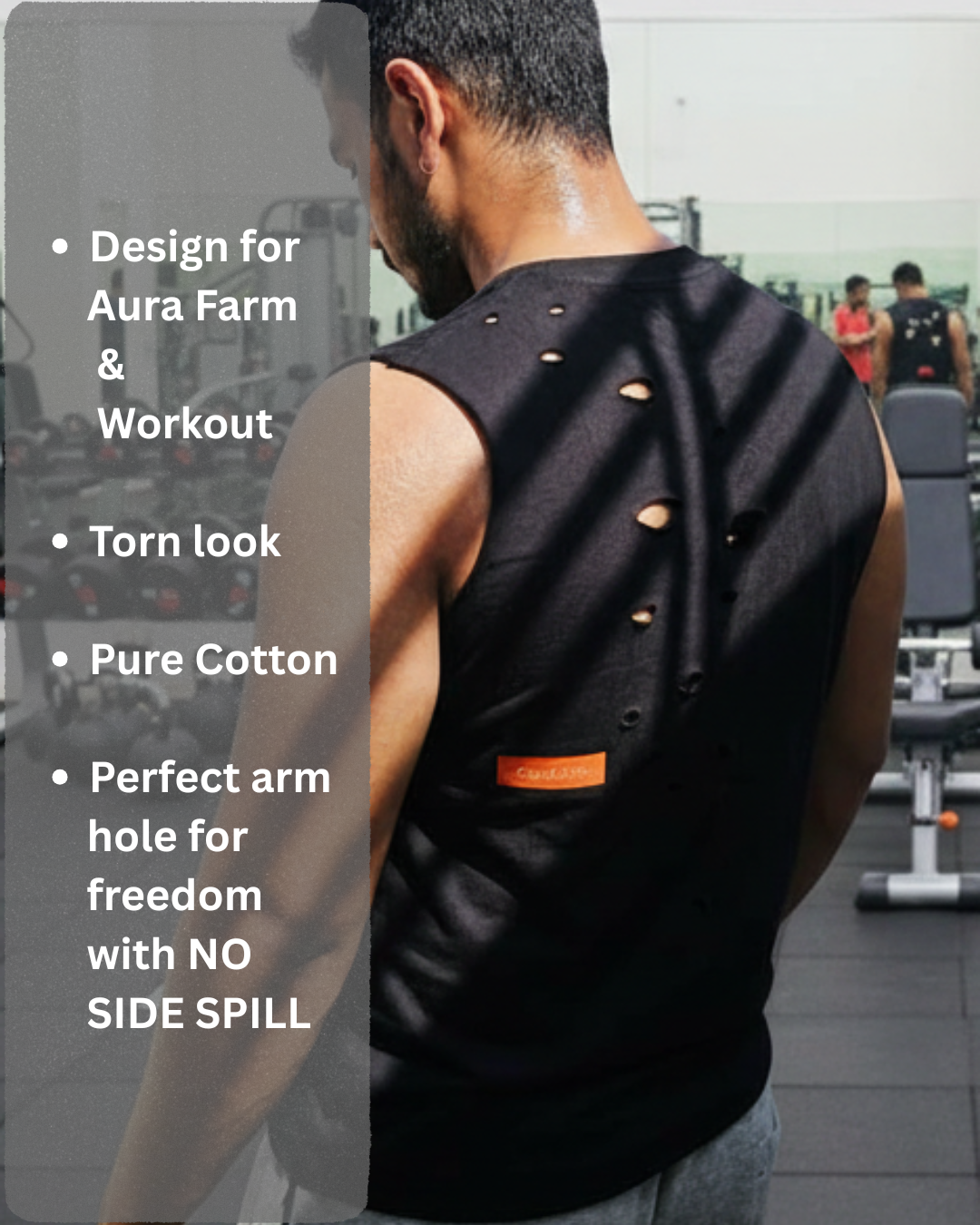 Bullet Tank - Torn Muscle Shirt for Men (Cotton)